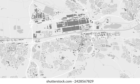 Hintergrund Wolfsburg Karte, Deutschland, weiß und hellgrau Stadtplakat. Vektorkarte mit Straßen und Wasser. Breitbild-Proportion, digitales flaches Design-Roadmap.