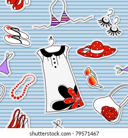 Background of woman clothes set