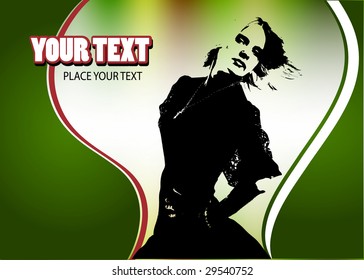 background with womans portrait and place for text