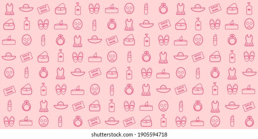 Background women stuff, ten icons about women life, vector illustration design