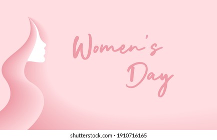 Background of women's day. with white and pink color sheme. can use for background, poster, flayer, banner adn post social media. Vector illustration of women's day.