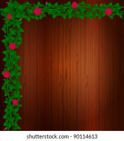 background wood and rose