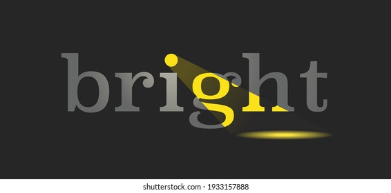 Fondo con letra brillante y punto de luz. Letras brillantes en senderos claros
