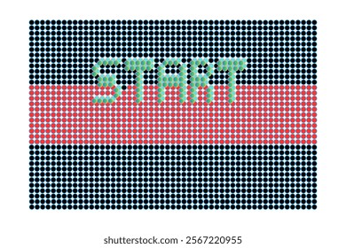 Background of the word start. Red and black background