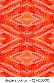 Background work in orange, yellow tones, alternating colors, cutting white lines