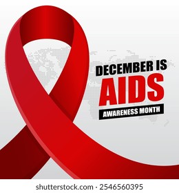 Background to World AIDS Day December 1. World AIDS Day Awareness Campaign. With world map silhouette. Social media world aids day background