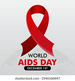Dia Mundial da Aids 1 de dezembro. Campanha de conscientização sobre o Dia Mundial da Aids. Com silhueta mapa do mundo. Fundo do dia de ajudas mundiais de mídias sociais