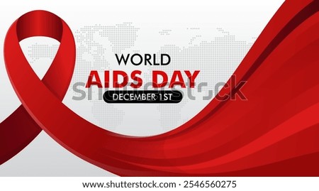 Background to World AIDS Day December 1. World AIDS Day Awareness Campaign. With world map silhouette. Social media world aids day background