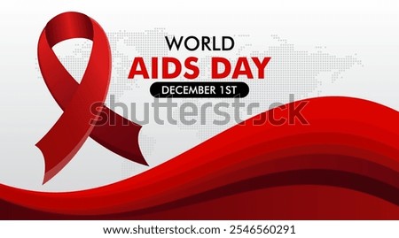 Background to World AIDS Day December 1. World AIDS Day Awareness Campaign. With world map silhouette. Social media world aids day background
