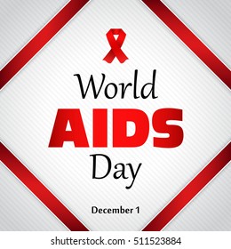 Background for World AIDS Day with red ribbon