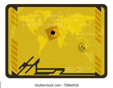 background with world map and radar targets