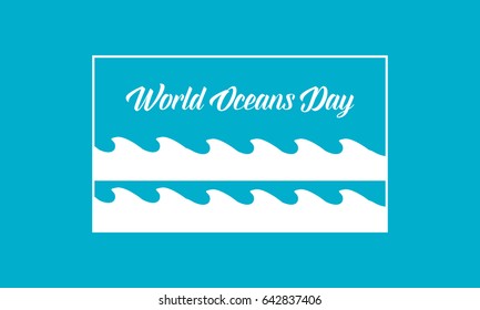 Background of world ocean day graphic style