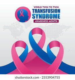 Background to World Twin to Twin Transfusion Syndrome Awareness Month. Medical Health Care Awareness. Suitable for banner, card, social media and poster designs