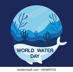 Background World Water Day flat design