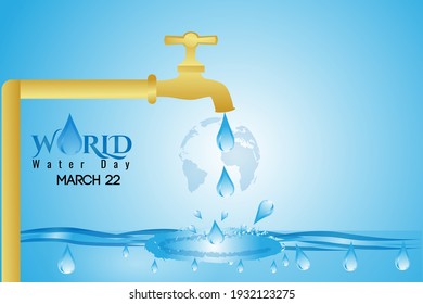 Background of World Water Day.Vector illustration