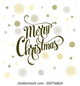 Background for wrapping paper. Merry Christmas holiday glittering lettering design. Merry Christmas greeting card. Vector illustration 