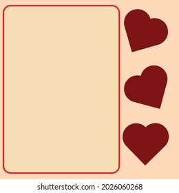 The background for writing a message has a heart to make a card.