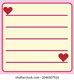El fondo para escribir un mensaje con corazón se puede usar para hacer una tarjeta.