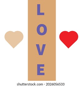 The background is written with a message saying love has a heart that can be used to make cards.