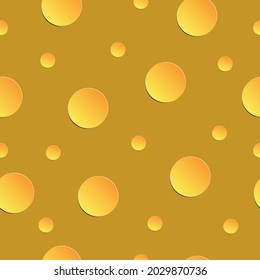 Hintergrund-gelbe 3D-Kreise mit verschiedenen Größen auf gelbem Hintergrund, nahtlose Textur