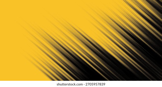 Fondo Fondo amarillo y negro con elemento de patrón de semitono de punto. Fondo Abstractas del grunge del cepillo. concepto cómico retro para su Diseño gráfico, Anuncio o cartel