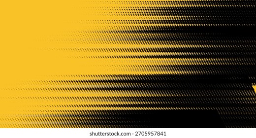 Fondo Fondo amarillo y negro con elemento de patrón de semitono de punto. Fondo Abstractas del grunge del cepillo. concepto cómico retro para su Diseño gráfico, Anuncio o cartel