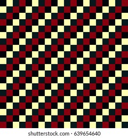Background from yellow, black and red squares.Pixel Art. Vector Background.