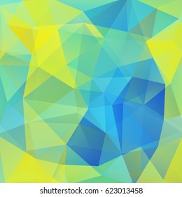 Background of yellow, blue, green geometric shapes. Mosaic pattern. Vector EPS 10. Vector illustration