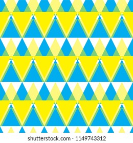 Background yellow and blue seamless triangles vector illustration