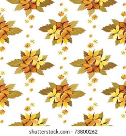 Background with yellow bouquets