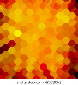 Background of yellow, brown geometric shapes. Orange  mosaic pattern. Vector EPS 10. Vector illustration