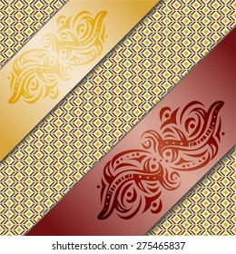 Background with yellow - brown ribbons.