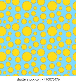 Background of yellow circles. Seamless.