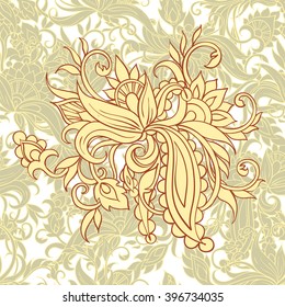 background with yellow floral decore