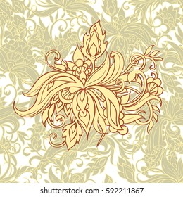background with yellow floral decore