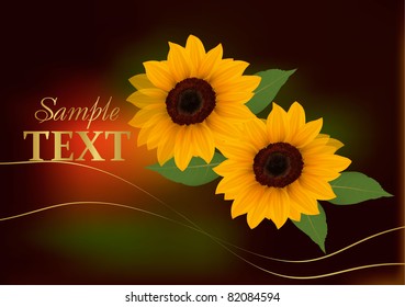 Background with yellow flowers. Vector illustration.