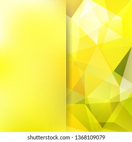 Background of yellow geometric shapes. Blur background with glass. Colorful mosaic pattern. Vector EPS 10. Vector illustration