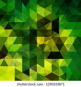 Background of yellow, green, black geometric shapes. Abstract triangle geometrical background. Mosaic pattern. Vector EPS 10. Vector illustration