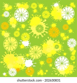 Background from yellow and green lemon lime. Citrus seamless background. 
