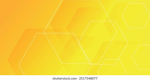 El patrón amarillo del hexágono parece gráfico del efecto de la iluminación de la Ilustración vectorial del panal para el texto y la infografía del diseño del tablero del mensaje