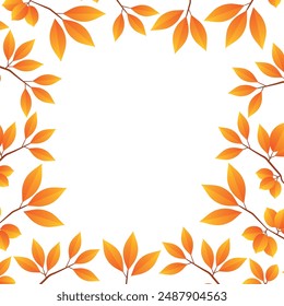 Fondo con hojas amarillas. Otoño. Vector