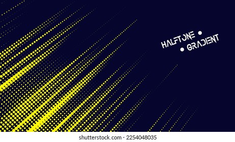 Background with yellow monochrome halftone print. Pop art template. Vector gradation of point textures. EPS10 Vector