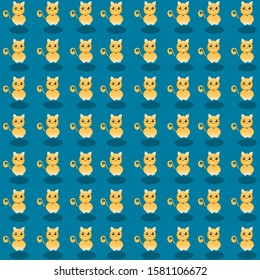 Background or yellow or orange cat wallpaper On the blue background