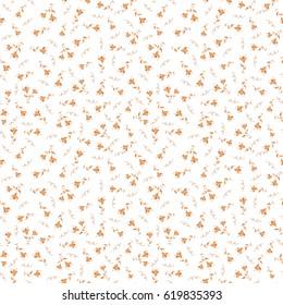Background in yellow and orange colors for gift wrapping. Stylish beautiful seamless pattern. Seamless pattern with flowers on a white backdrop. Decoration fabric. Vector wallpaper design.
