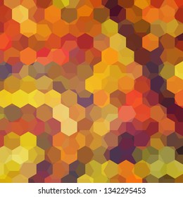 Background of yellow, orange geometric shapes. Colorful mosaic pattern. Vector EPS 10. Vector illustration