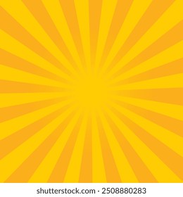 Background with yellow  rays for anime, comic effect. Vector illustration