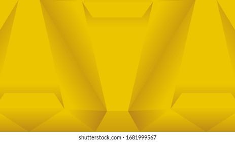 Background yellow robotics. Yellow polygonal metal wall