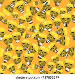 background of yellow skulls