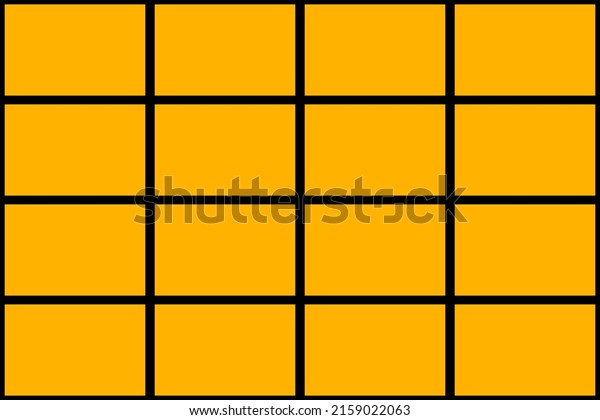 The background is a\
yellow square with black lines dividing the number of 16 spaces.\
\
With copy space.