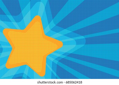 background yellow star pop art. retro vector illustration